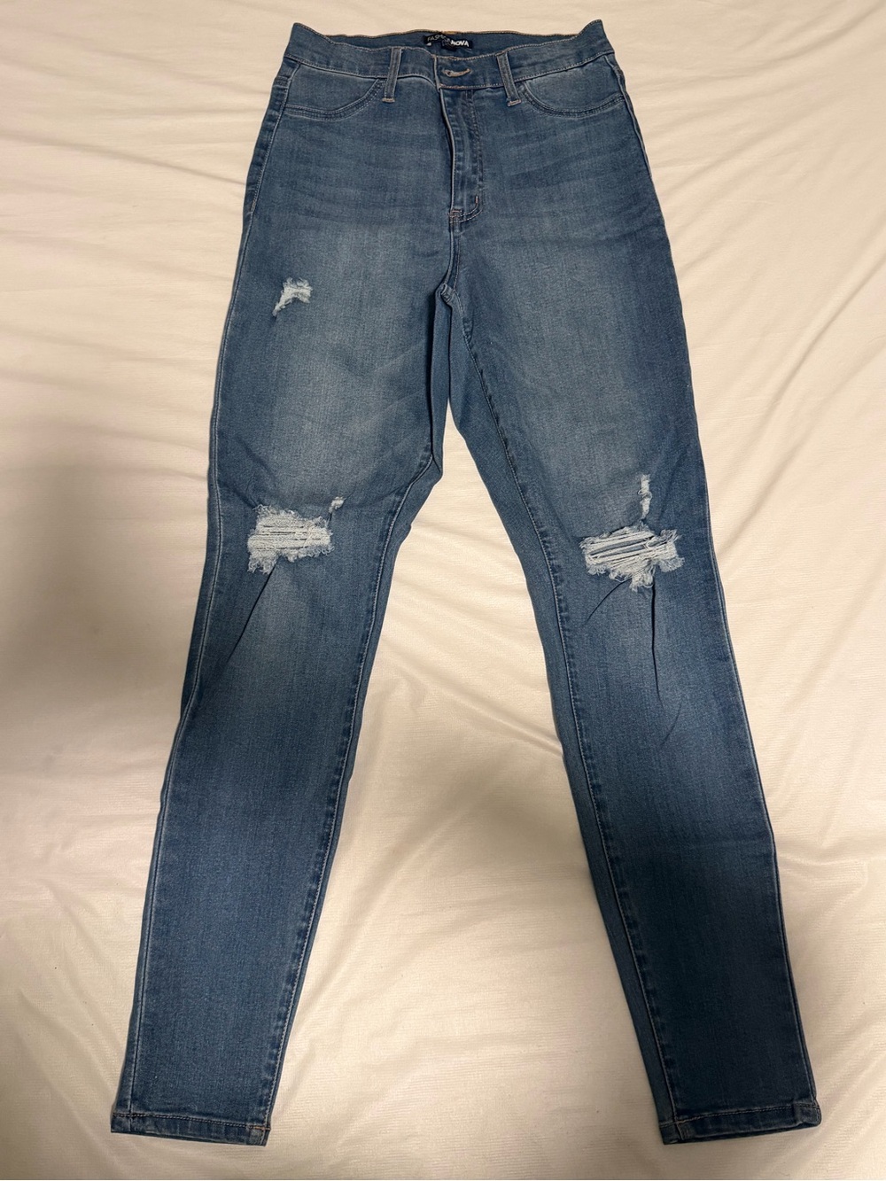 Fashion Nova Women's Distressed Skinny Jeans - Blue NWOT